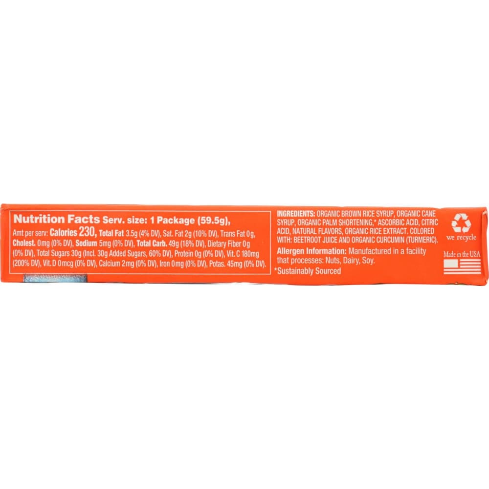 TORIE & HOWARD Grocery > Chocolate, Desserts and Sweets > Candy TORIE & HOWARD Chewie Fruities Blood Orange And Honey Flavors Stick Pack, 2.1 oz