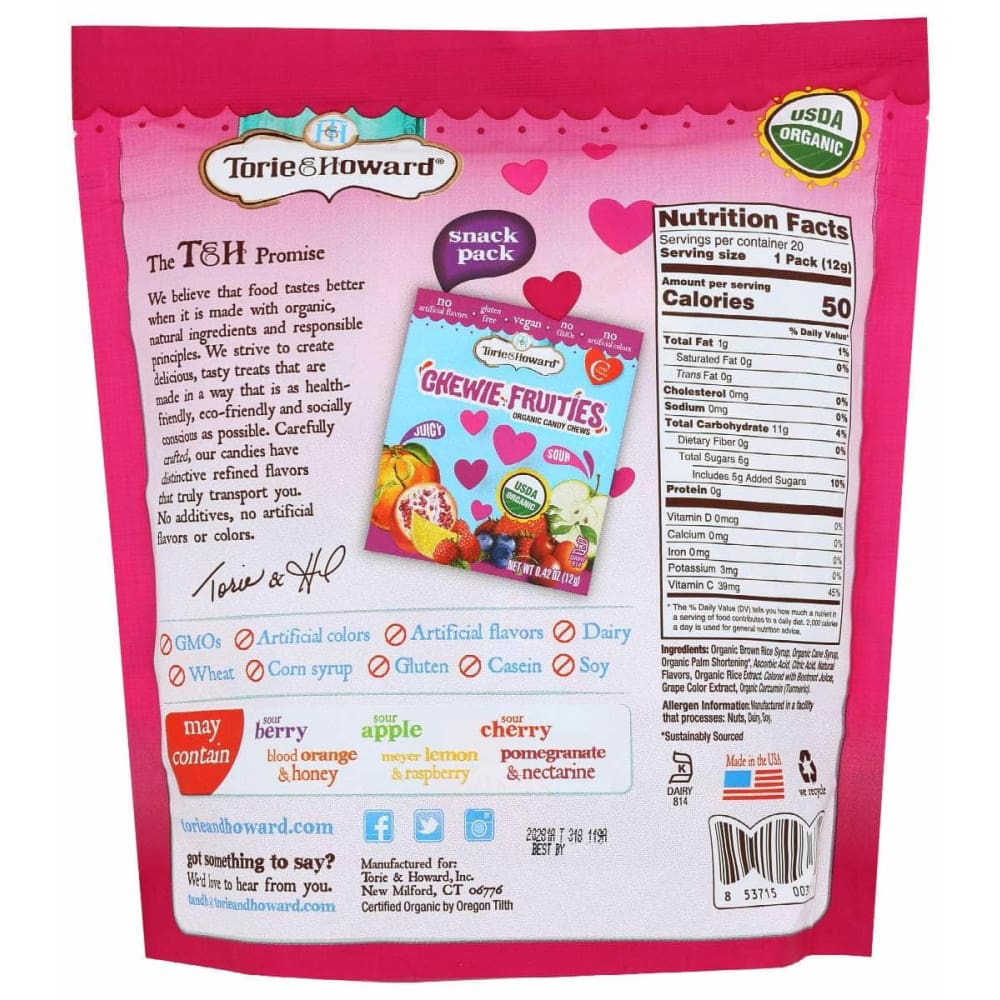 TORIE & HOWARD Grocery > Chocolate, Desserts and Sweets > Candy TORIE & HOWARD Fruit Chew Valentine Asrt, 8.46 oz