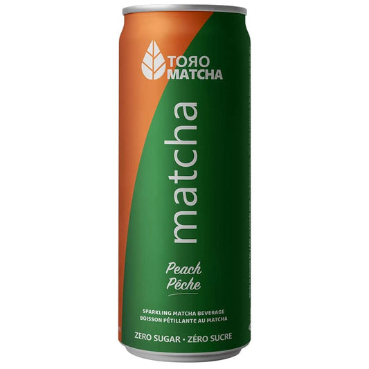 TORO MATCHA: Peach Zero Sugar Sparkling Matcha 12 fo (Pack of 6) - Grocery > Beverages > Coffee Tea & Hot Cocoa - TORO MATCHA