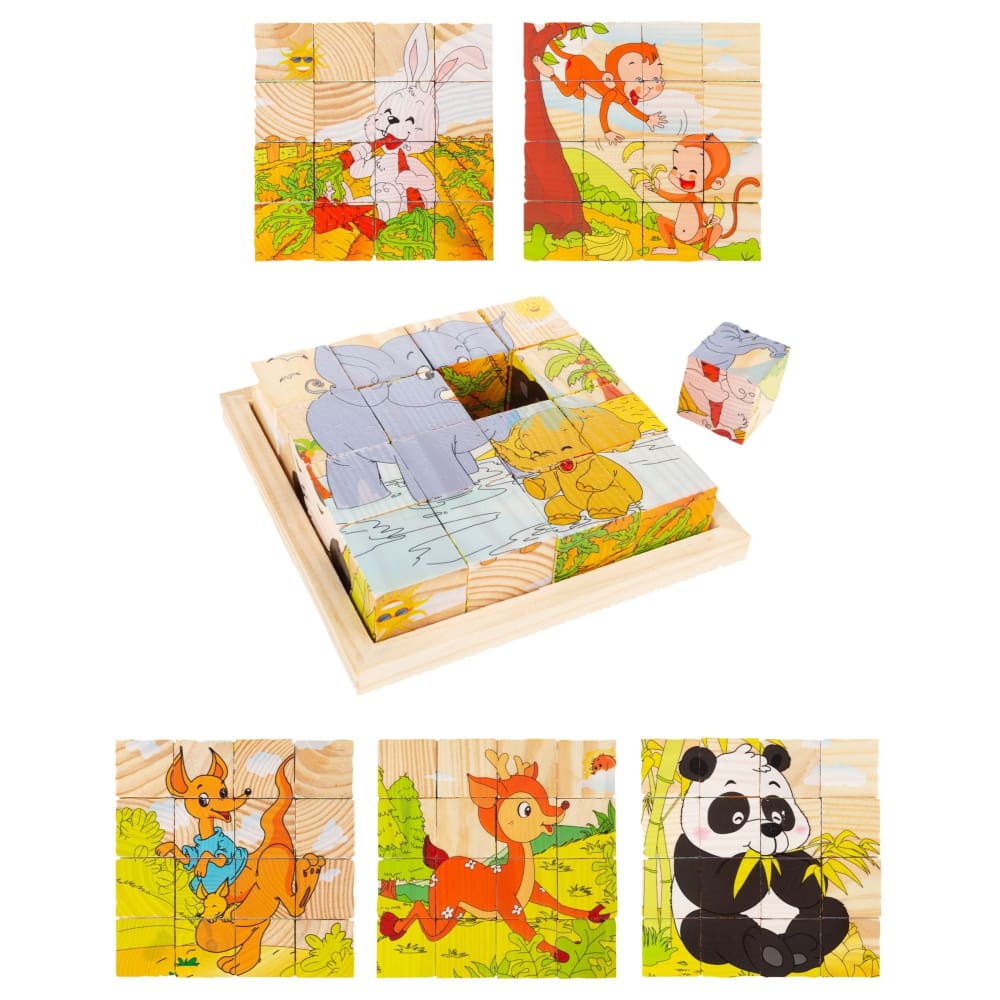 Toy Time 6-in-1 Animal Block Puzzle - Home/Seasonal/Easter/Easter Gifts/ - Toy Time