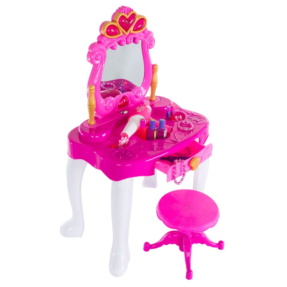 Toy Time Pretend Play Princess Vanity with Stool Accessories Lights and Sounds - Home/Toys/Indoor Play/Pretend Play/ - Toy Time