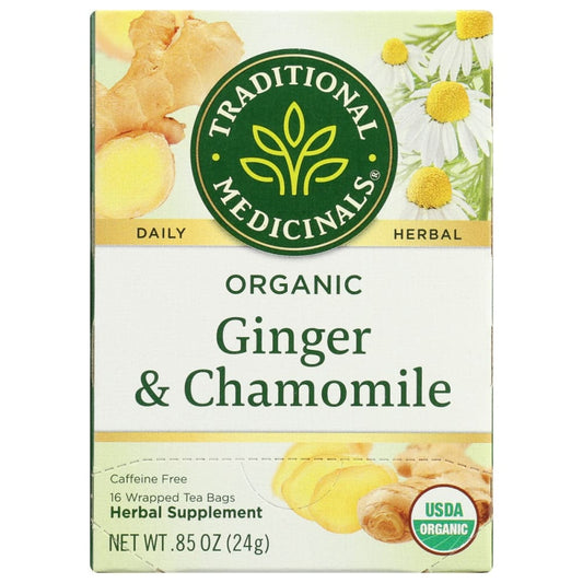 TRADITIONAL MEDICIaNALS: Ginger Chamomile Tea 16 bg (Pack of 4) - Grocery > Beverages > Coffee Tea & Hot Cocoa - TRADITIONAL MEDICINALS