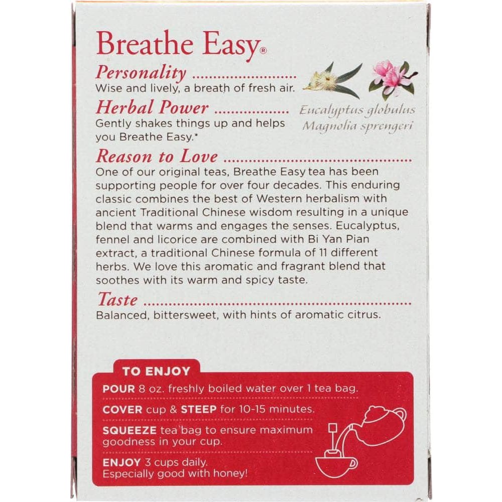 Traditional Medicinals Traditional Medicinals Breathe Easy Caffeine Free Herbal Tea 16 Tea Bags, 0.85 oz