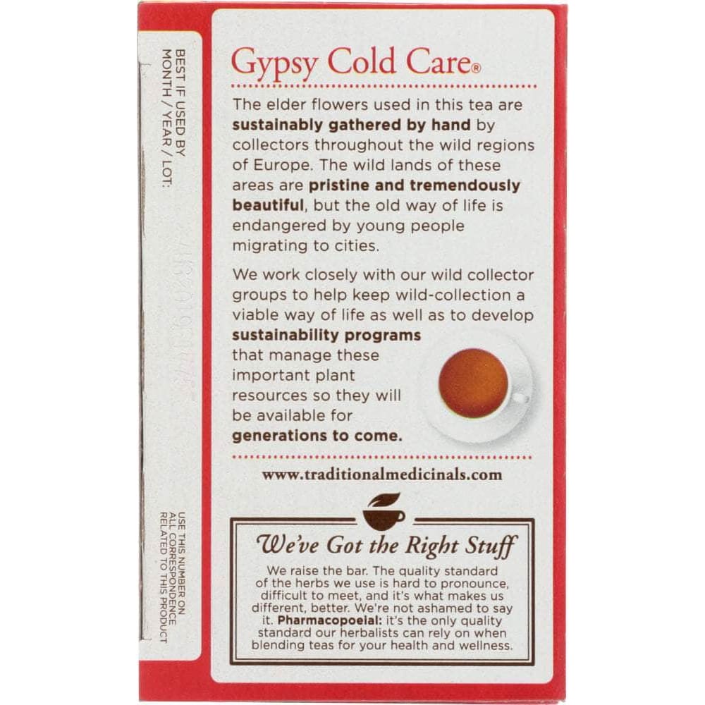 Traditional Medicinals Traditional Medicinals Gypsy Cold Care Herbal Tea 16 Tea Bags, 0.99 oz