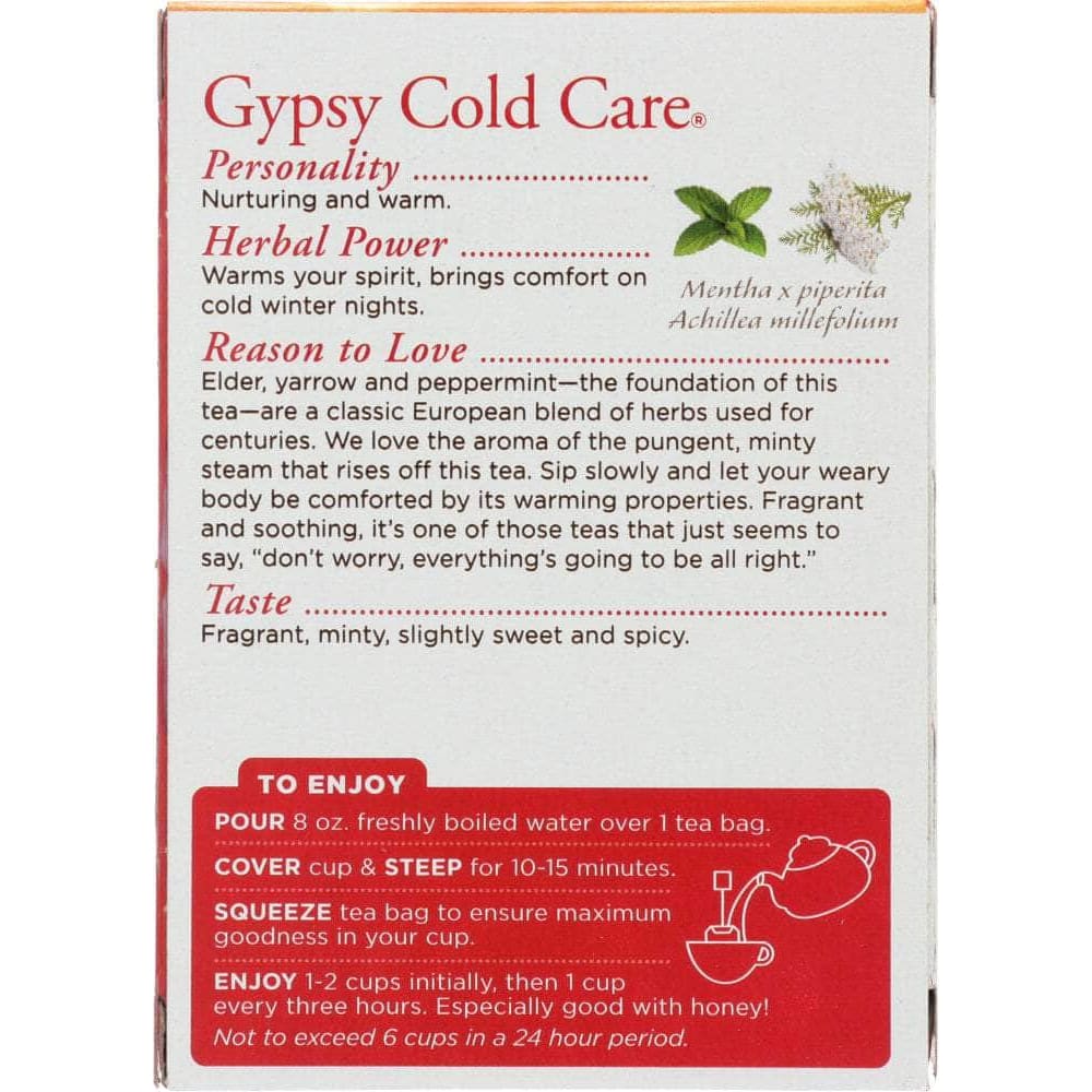 Traditional Medicinals Traditional Medicinals Gypsy Cold Care Herbal Tea 16 Tea Bags, 0.99 oz