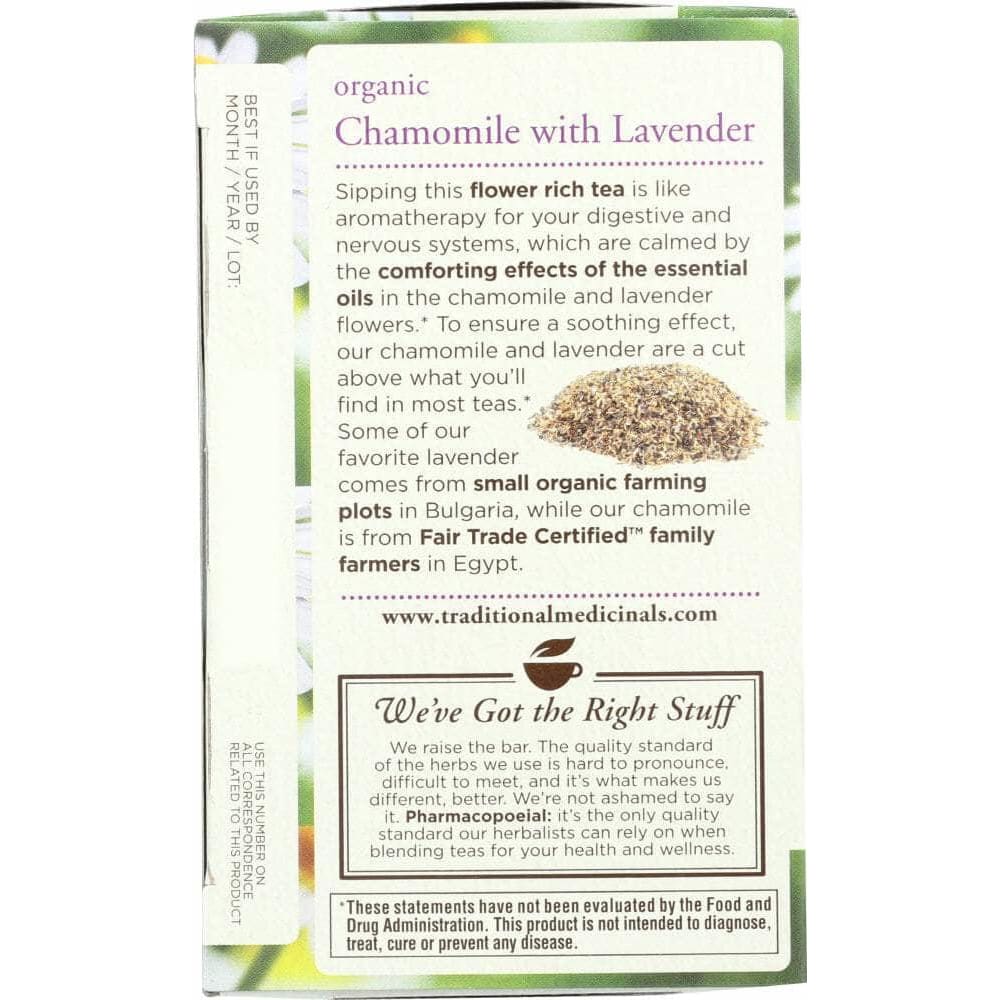 Traditional Medicinals Traditional Medicinals Organic Chamomile with Lavender Herbal Tea 16 Tea Bags, 0.85 oz