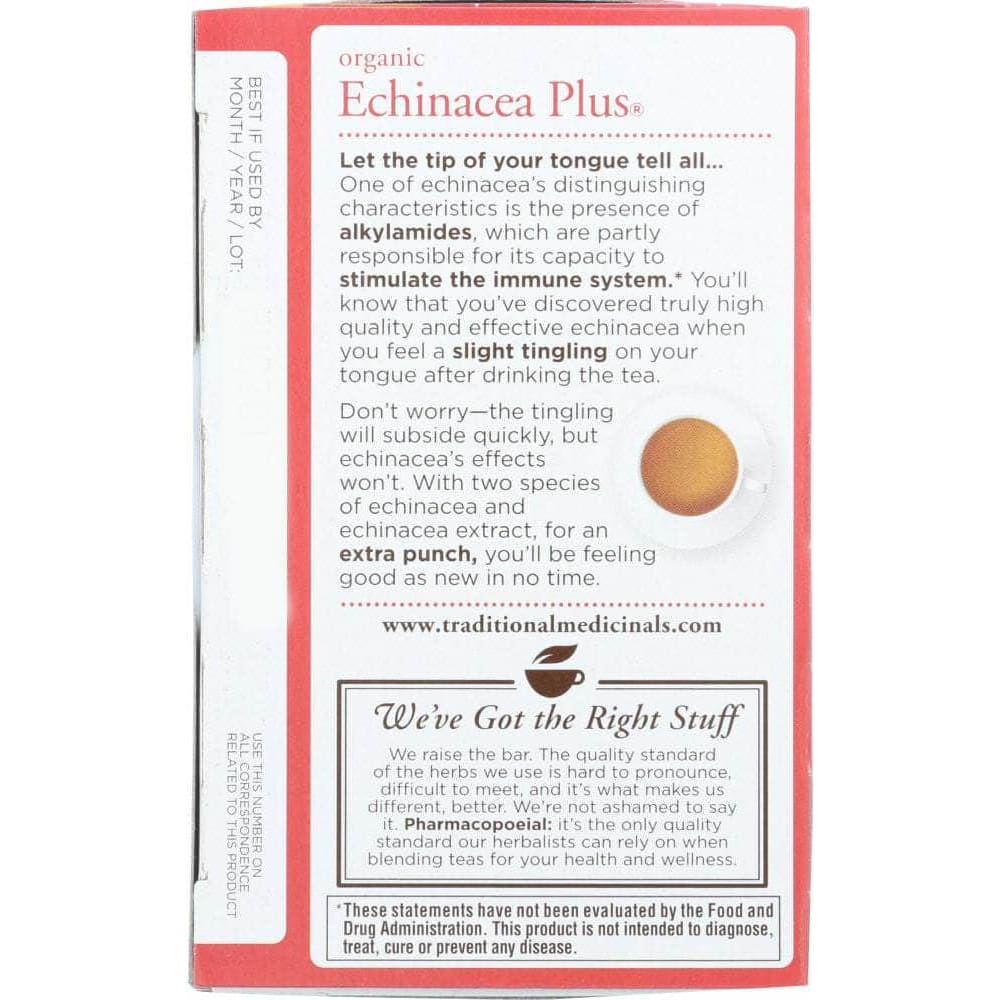 Traditional Medicinals Traditional Medicinals Organic Echinacea Plus Herbal Tea 16 Tea Bags, 0.85 oz