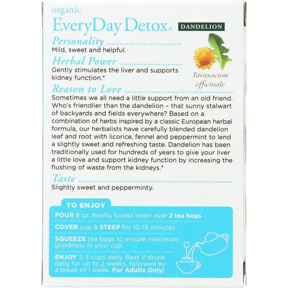 Traditional Medicinals Traditional Medicinals Organic Everyday Detox Dandelion Herbal Tea 16 Tea Bags, 0.85 oz