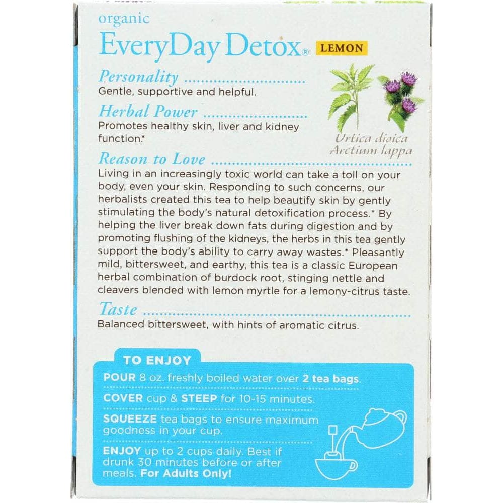 Traditional Medicinals Traditional Medicinals Organic Everyday Detox Lemon Caffeine Free Herbal Tea 16 Tea Bags, 0.85 oz