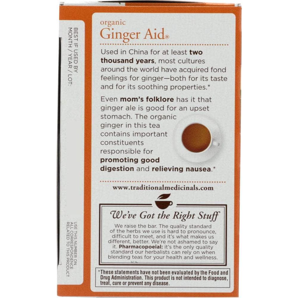 Traditional Medicinals Traditional Medicinals Organic Ginger Aid Herbal Tea 16 Tea Bags, 1.13 oz