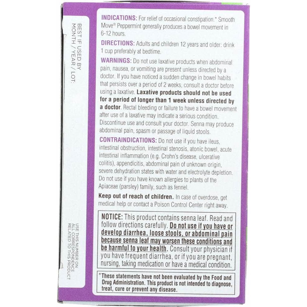Traditional Medicinals Traditional Medicinals Organic Smooth Move Peppermint Herbal Tea 16 Tea Bags, 1.13 oz