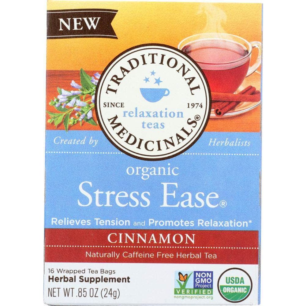 Traditional Medicinals Traditional Medicinals Organic Stress Ease Cinnamon Tea 16 Tea Bags, 0.85 oz