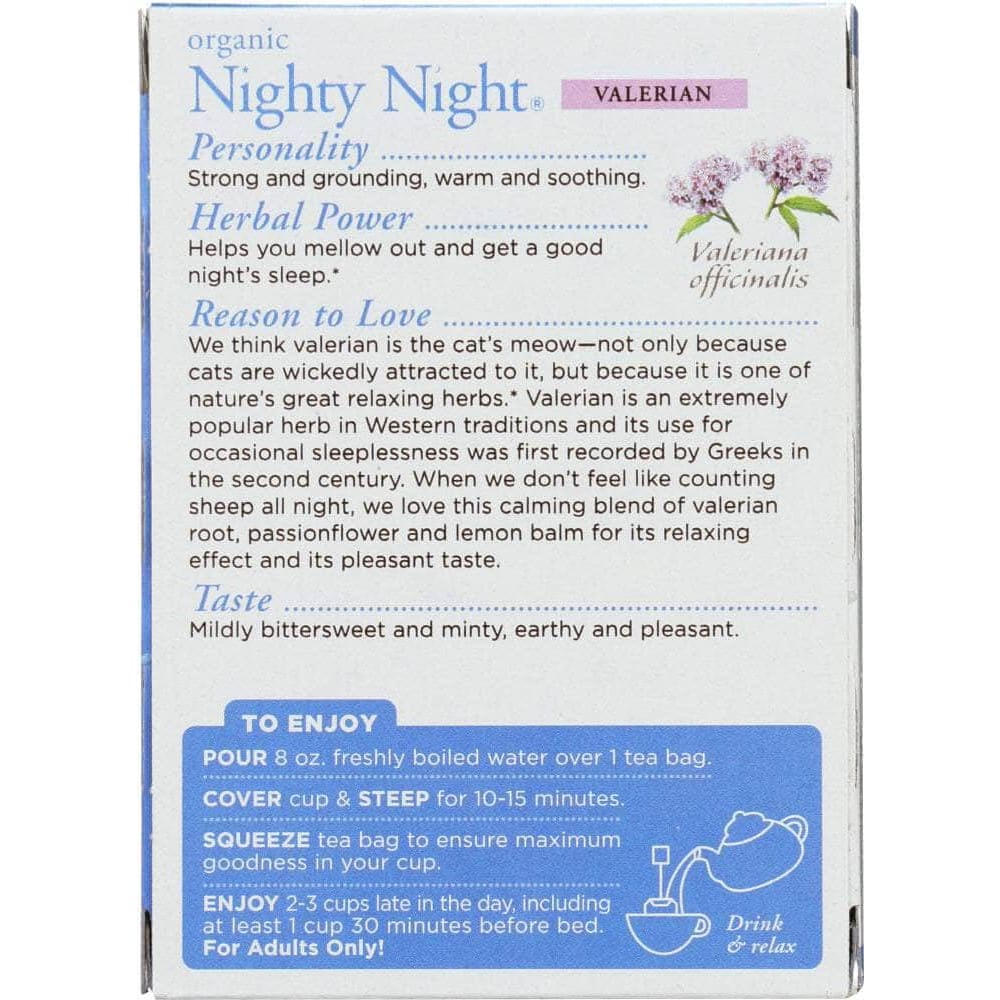 Traditional Medicinals Traditional Medicinals Relaxation Teas Organic Nighty Night Valerian Caffeine Free 16 Tea Bags, 0.85 oz