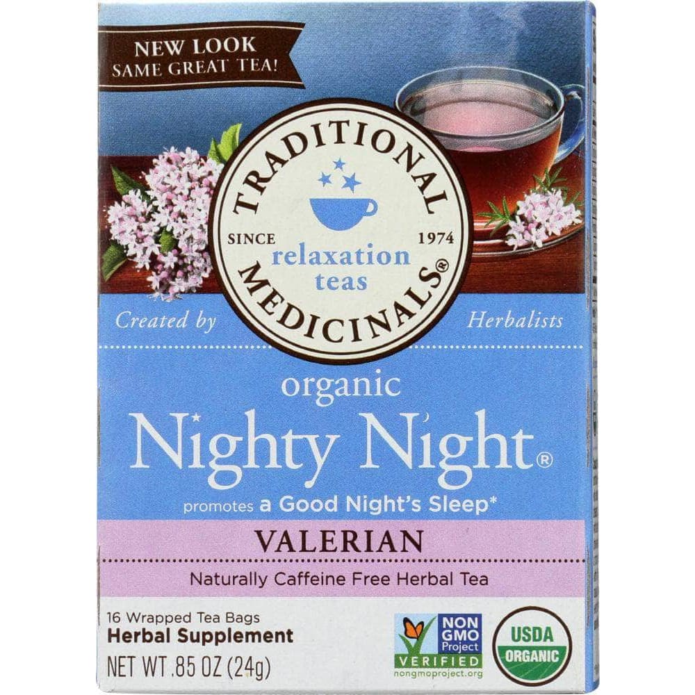 Traditional Medicinals Traditional Medicinals Relaxation Teas Organic Nighty Night Valerian Caffeine Free 16 Tea Bags, 0.85 oz