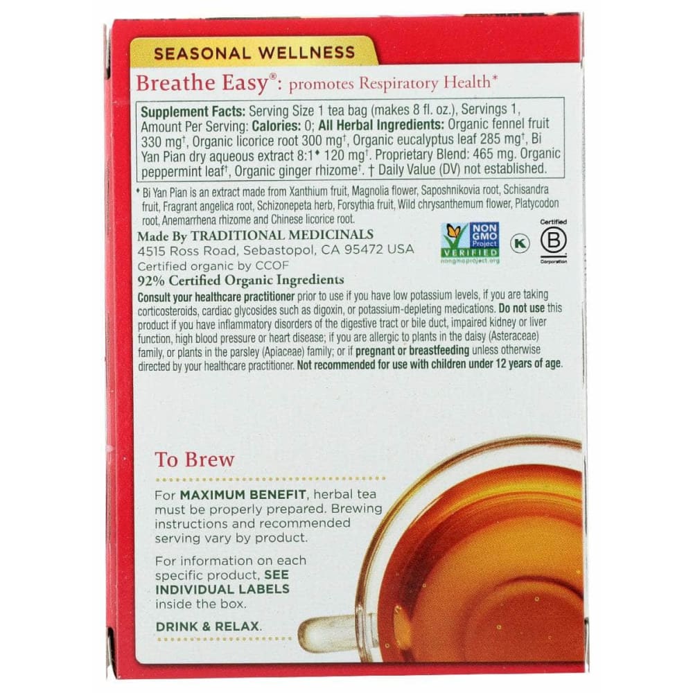 TRADITIONAL MEDICINALS Grocery > Beverages > Coffee, Tea & Hot Cocoa TRADITIONAL MEDICINALS Tea Cold Season Sampl, 16 bg