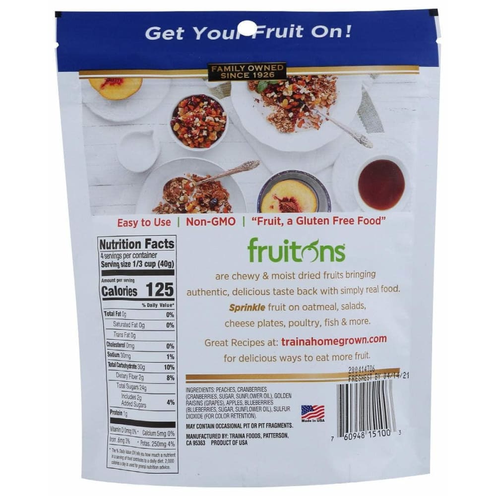 TRAINA Grocery > Snacks > Fruit Snacks TRAINA: Fruitons Dried Fruit All American Blend, 6 oz