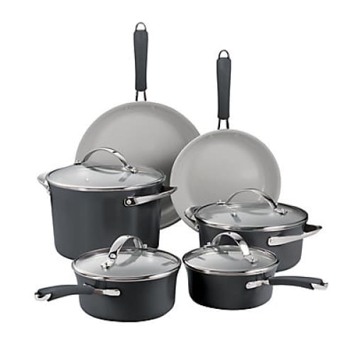 Tramontina Fiora 10-Piece Cold Forged Ceramic Nonstick Cookware Set - Home/Home/Housewares/Cookware/Cookware Sets/ - Tramontina