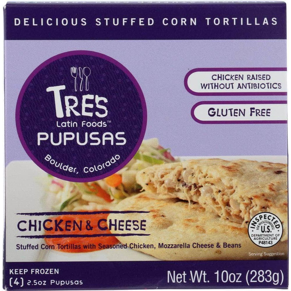 Tres Latin Foods Tres Pupusas Chicken & Cheese, 10 oz