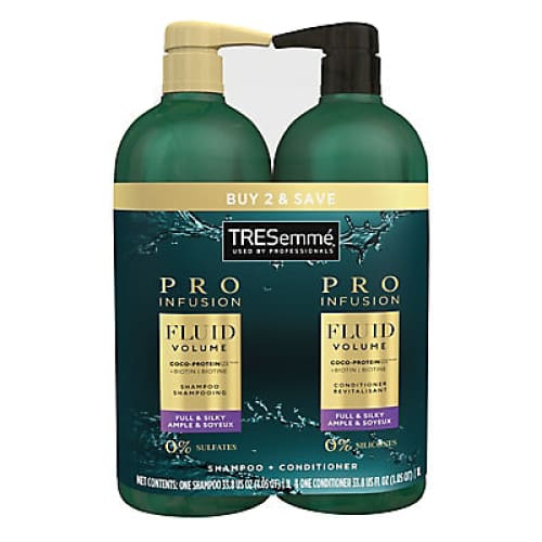 TRESemme Pro Infusion Fluid Volume Shampoo and Conditioner Pack 33.8 oz. - Home/Personal Care/Hair Care/Shampoo & Conditioner/ - TRESemme