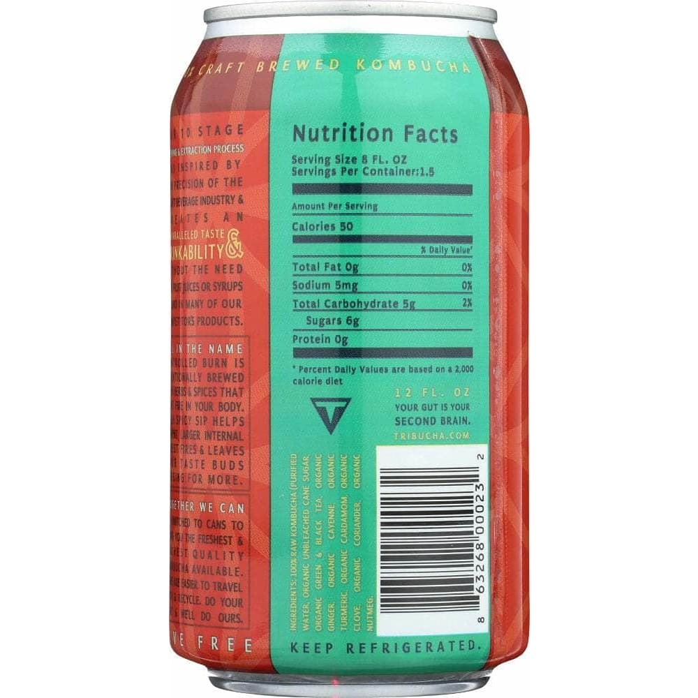 Tribucha Kombucha Tribucha Kombucha Controlled Burn Ready to Drink Kombucha, 12 oz
