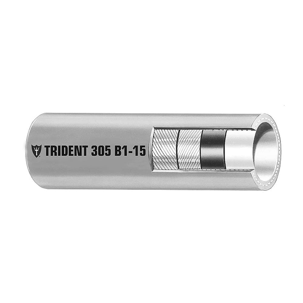 Trident Marine 3/ 8 Barrier Lined B1-15 EPA Compliant Outboard Fuel Line Hose - Gray - Sold by the Foot (Pack of 5) - Boat Outfitting | Fuel