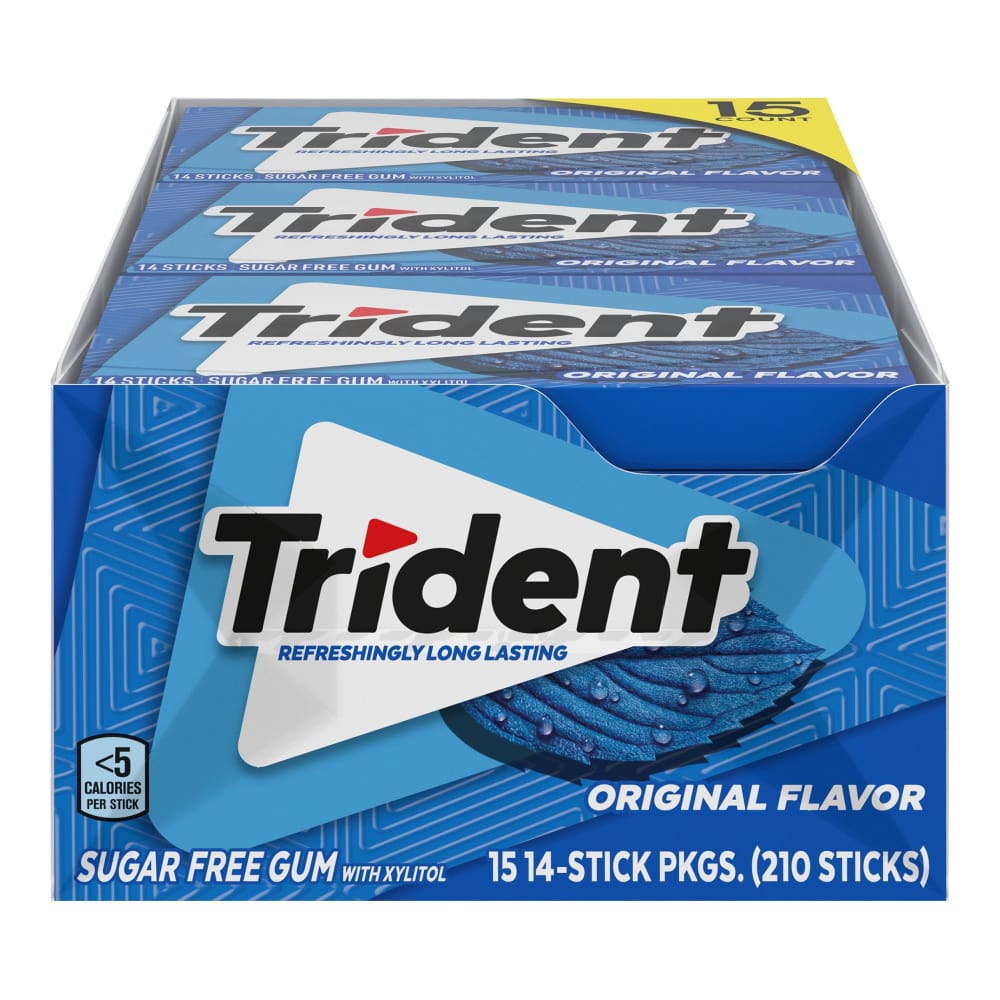 Trident Original Flavor Sugar-Free Gum 15 pk. - Home/Grocery Household & Pet/Canned & Packaged Food/Candy Gum & Mints/ - Trident