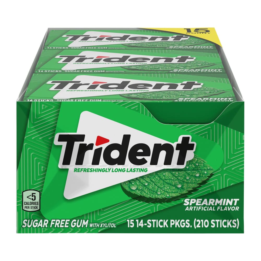 Trident Spearmint Sugar-Free Gum 15 pk. - Home/Grocery Household & Pet/Canned & Packaged Food/Candy Gum & Mints/ - Trident