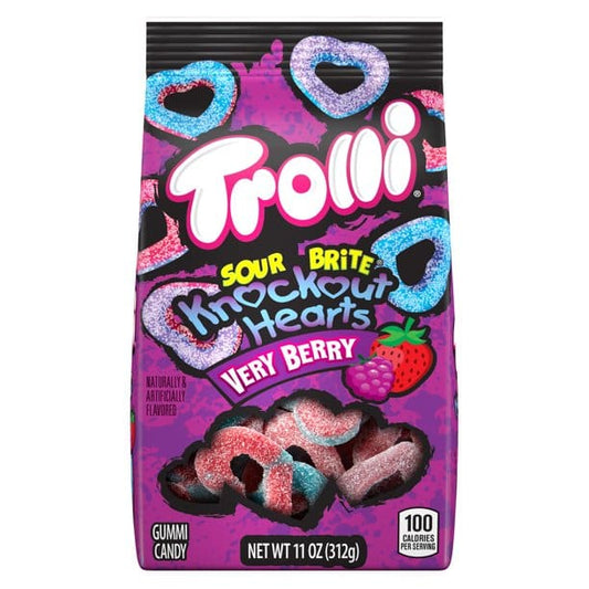 Trolli Valentine’s Day Sour Brite Very Berry Knockout Hearts 11 oz Bag - Trolli