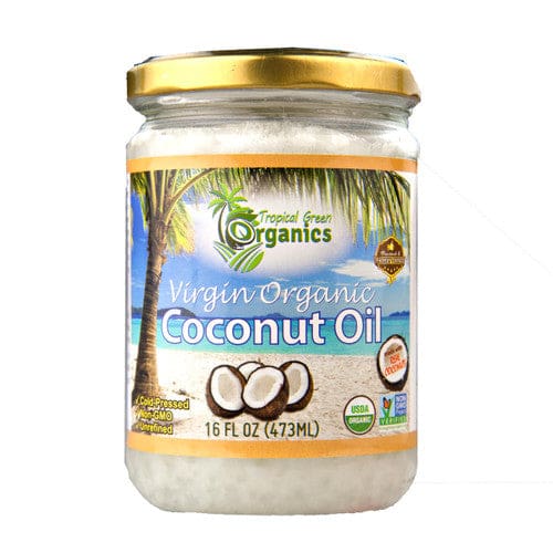 Tropical Green Organics Virgin Organic Coconut Oil 16oz (Case of 6) - Free Shipping Items/Bulk Organic Foods - Tropical Green Organics
