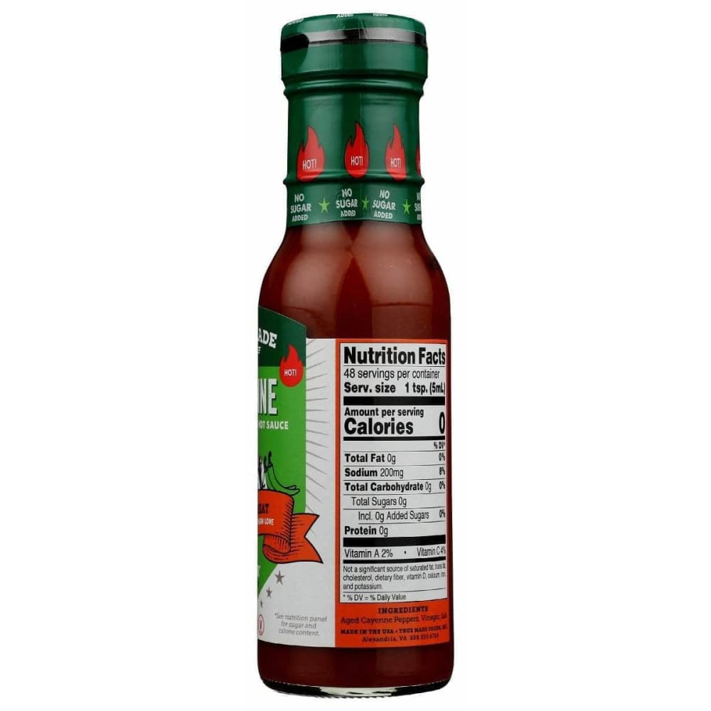 TRUE FOODS True Foods Hot Sauce Cayenne Pepper No Sugar, 8 Fo