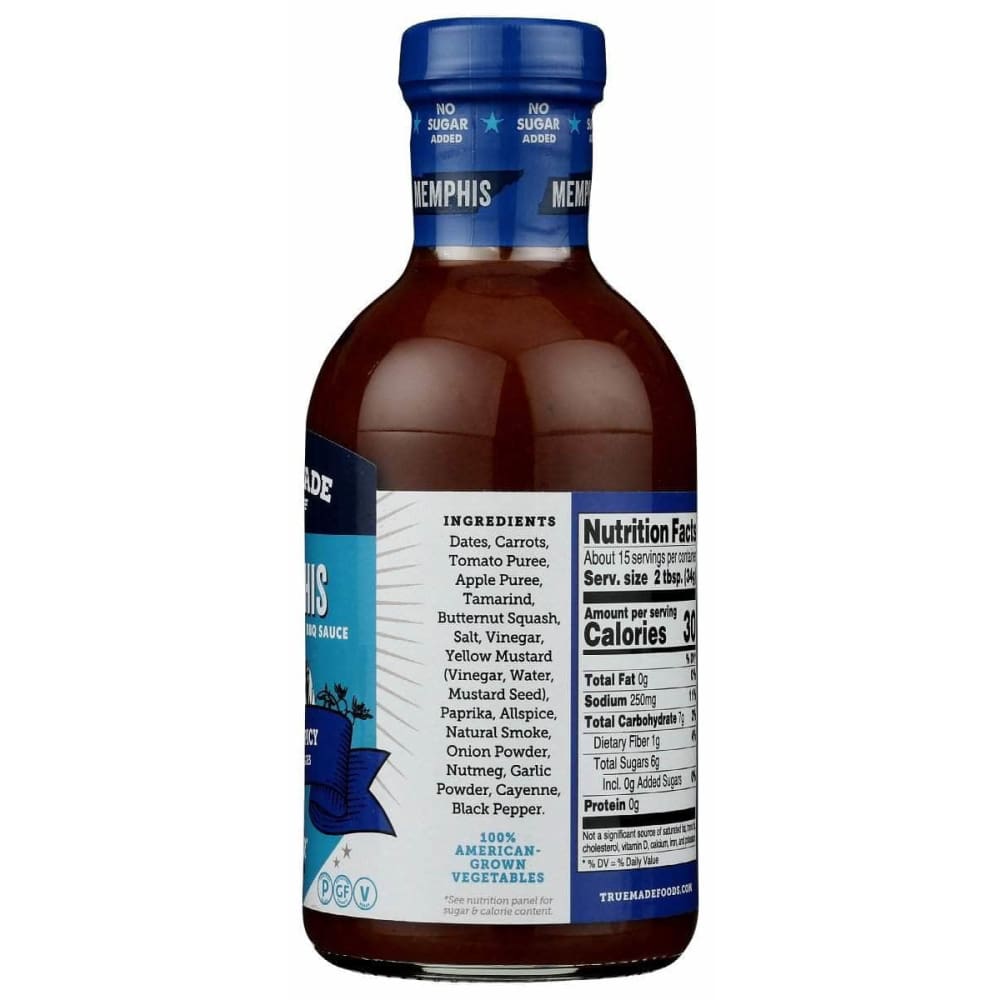 TRUE FOODS True Foods Sauce Bbq Memphis No Sugar, 18 Oz