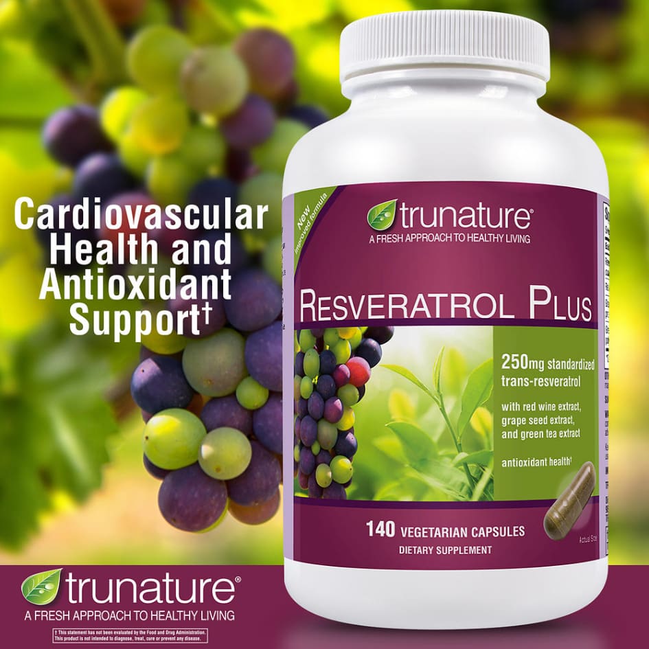 trunature Resveratrol Plus 140 Vegetarian Capsules - All Vitamins & Supplements - trunature