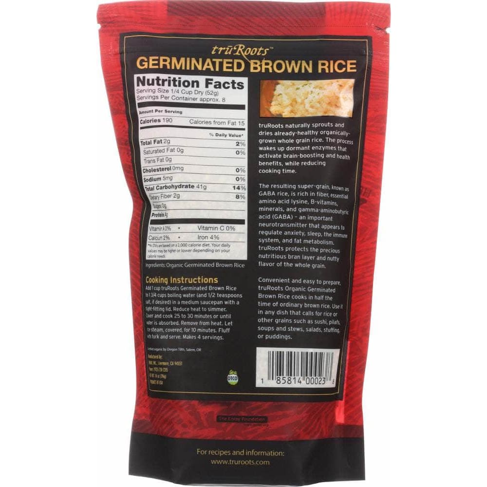 Truroots Truroots Organic Germinated Brown Rice, 14 oz