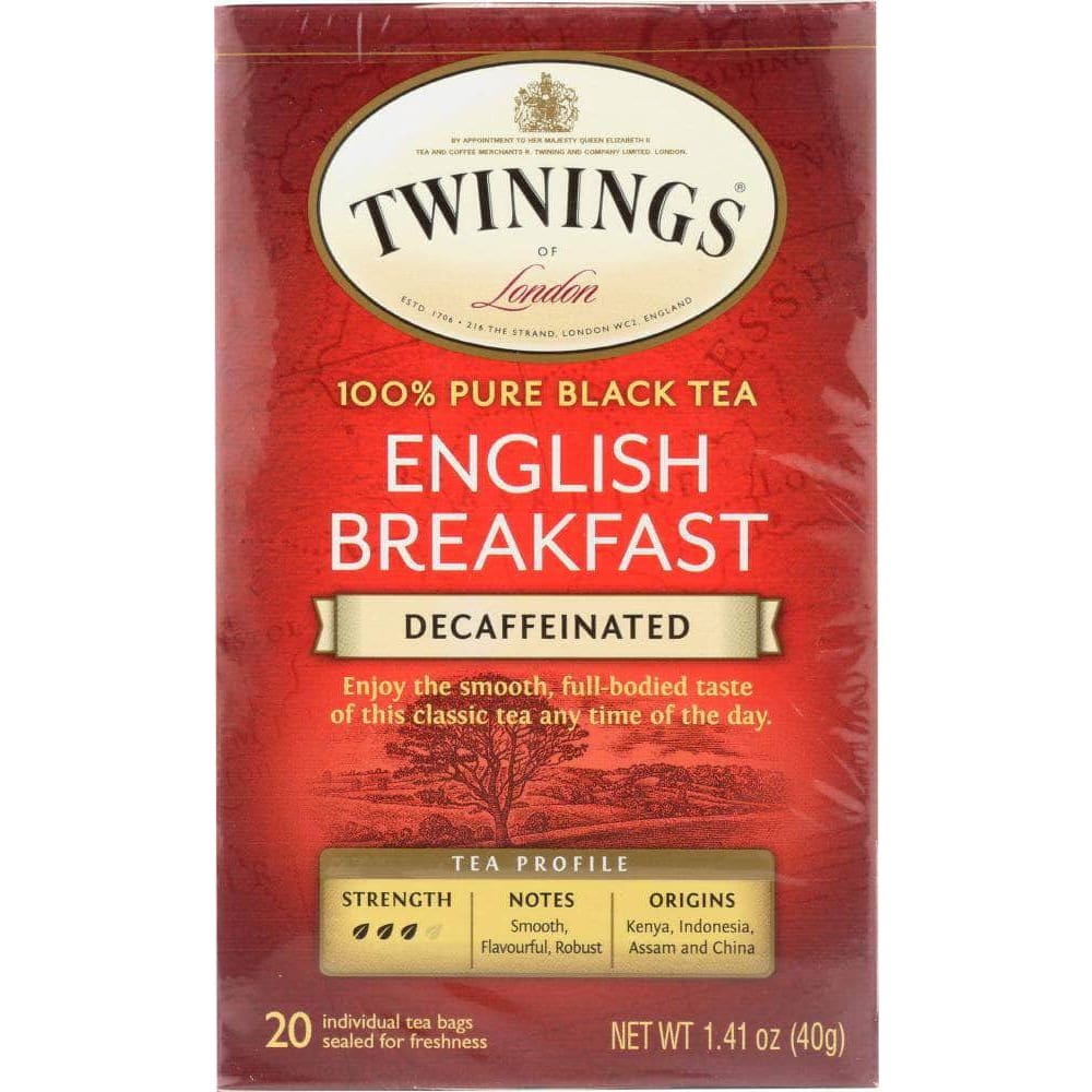 Twinings Twinings Of London Classics English Breakfast Tea Naturally Decaffeinated, 20 Tea Bags, 1.41 oz