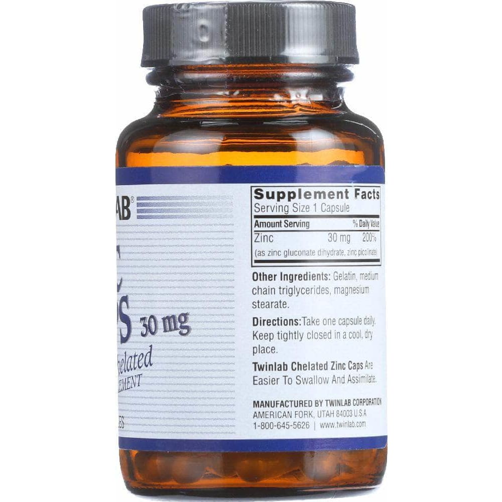TWINLAB Twinlab Zinc Caps 30 Mg, 100 Capules