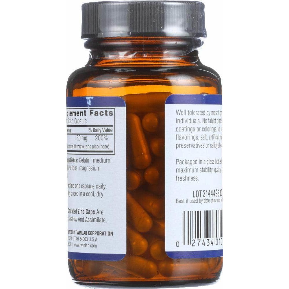 TWINLAB Twinlab Zinc Caps 30 Mg, 100 Capules