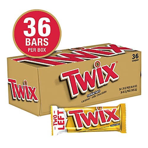 Twix Caramel Cookie Chocolate Candy Bars Full Size Bulk Pack 36 ct./1.79 oz. - Home/Seasonal/Halloween/Halloween Candy & Snacks/ - Mars