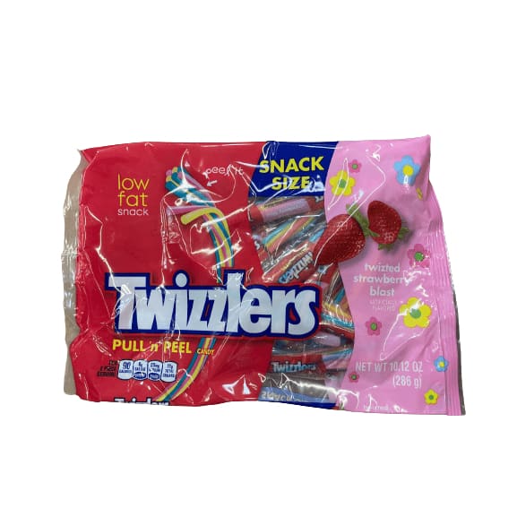 TWIZZLERS TWIZZLERS PULL 'N' PEEL TWISTED Strawberry Blast Snack Size Chewy Candy, Easter, 10.12 oz