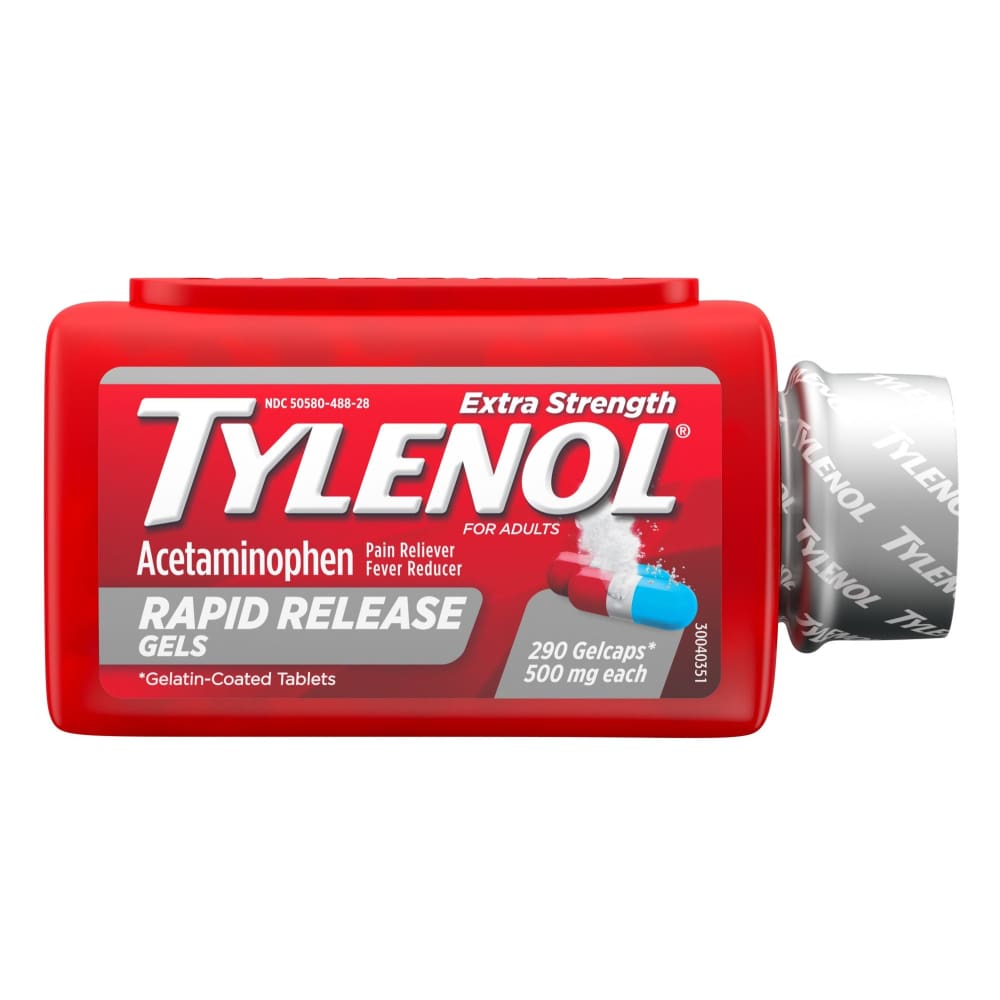 Tylenol Rapid Release Gels Fever Reducer and Pain Reliever 500 mg 290 ct. - Home/Health & Beauty/Medicine Cabinet/Pain & Fever Relief/ -