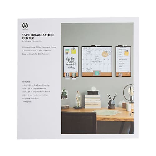U Brands 15-piece Modern Metal Frame Command Center - Black - Home/Office & School Supplies/General Supplies/ - U Brands