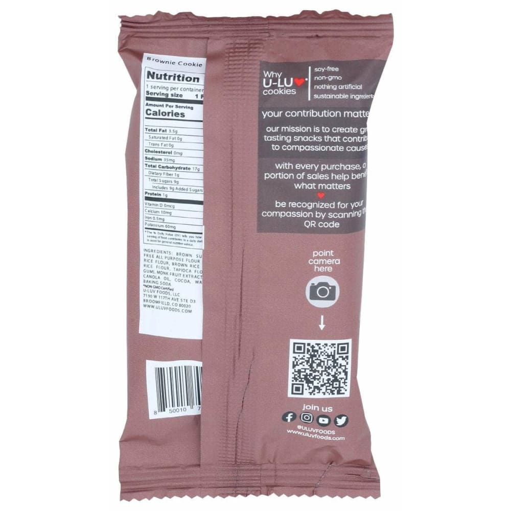 U LUV FOODS Grocery > Snacks > Cookies > Cookies U LUV FOODS: Brownie Cookies, 1 oz
