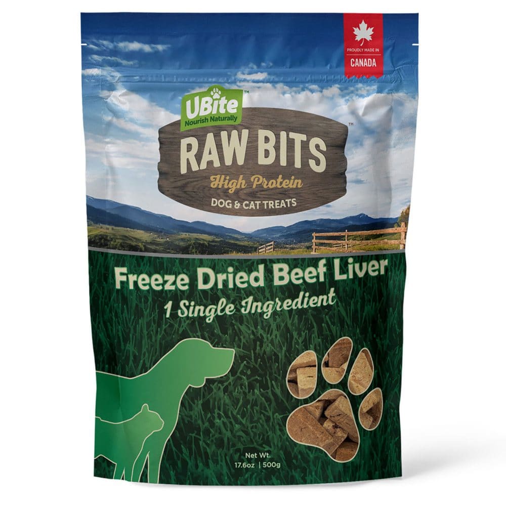 UBite Raw Bits Freeze Dried Beef Liver Dog Cat Treats 17 Oz ubite-raw-bits-freeze-dried-beef-liver-dog-cat-treats-17-oz