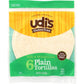 Udis Udi's Plain Tortilla Large Gluten Free, Dairy Soy & Nut Free, 6 Counts, 11.2 oz