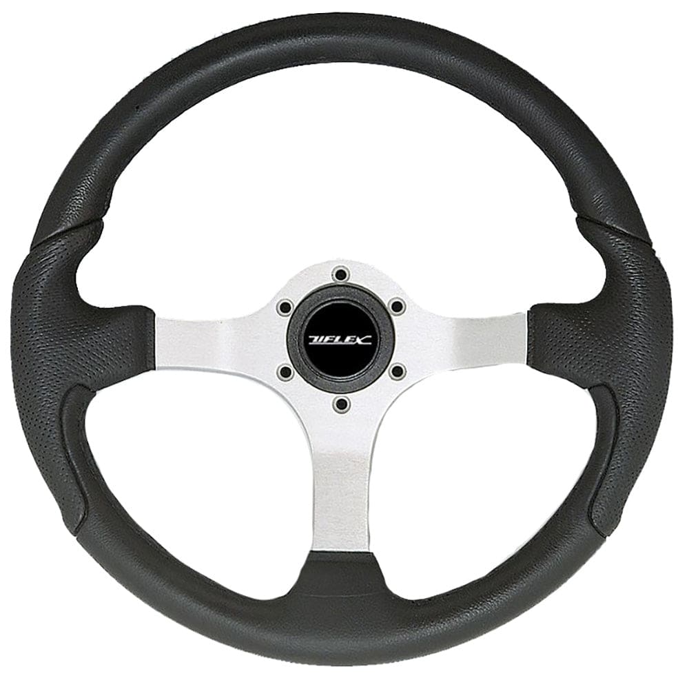 Uflex Nisida Steering Wheel 13.8 - Black Polyurethane Grip w/ Black Aluminum Spokes - Boat Outfitting | Steering Systems - Uflex USA