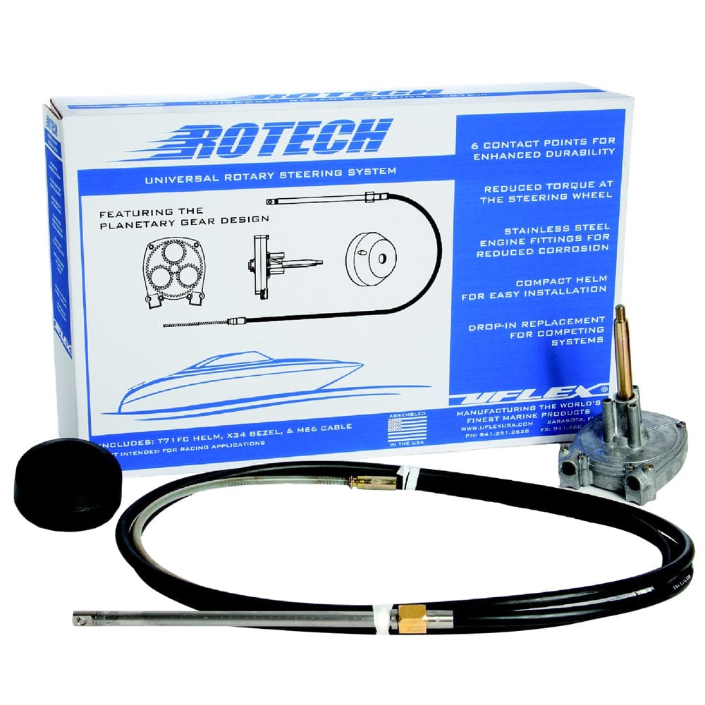 UFlex Rotech 10’ Rotary Steering Package - Cable Bezel Helm - Boat Outfitting | Steering Systems - Uflex USA