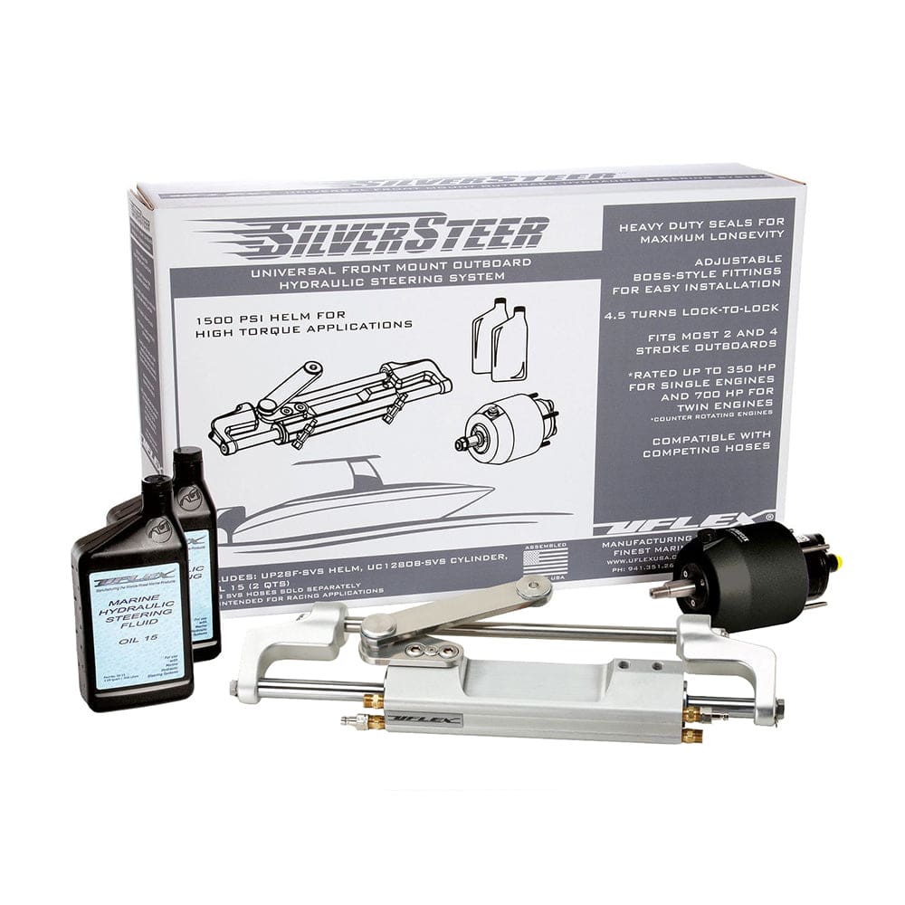 Uflex SilverSteer™ 2.0 High-Performance Front Mount Outboard Hydraulic Steering System - 1500PSI FM V2 - Boat Outfitting | Steering Systems