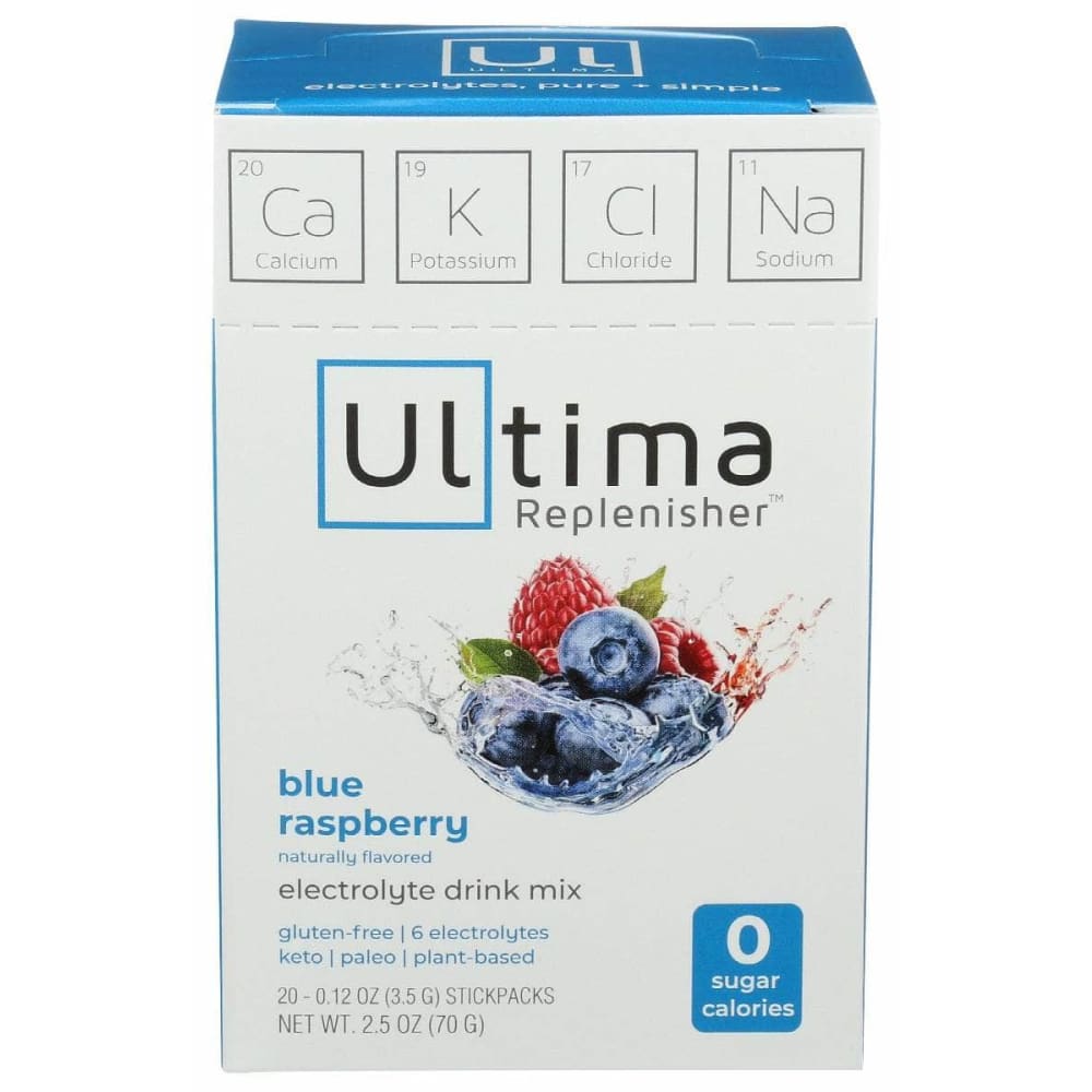 ULTIMA REPLENISHER Vitamins & Supplements > Vitamins & Minerals ULTIMA REPLENISHER Blue Raspberry Electrolyte Hydration Mix 20 Packets, 70 gm