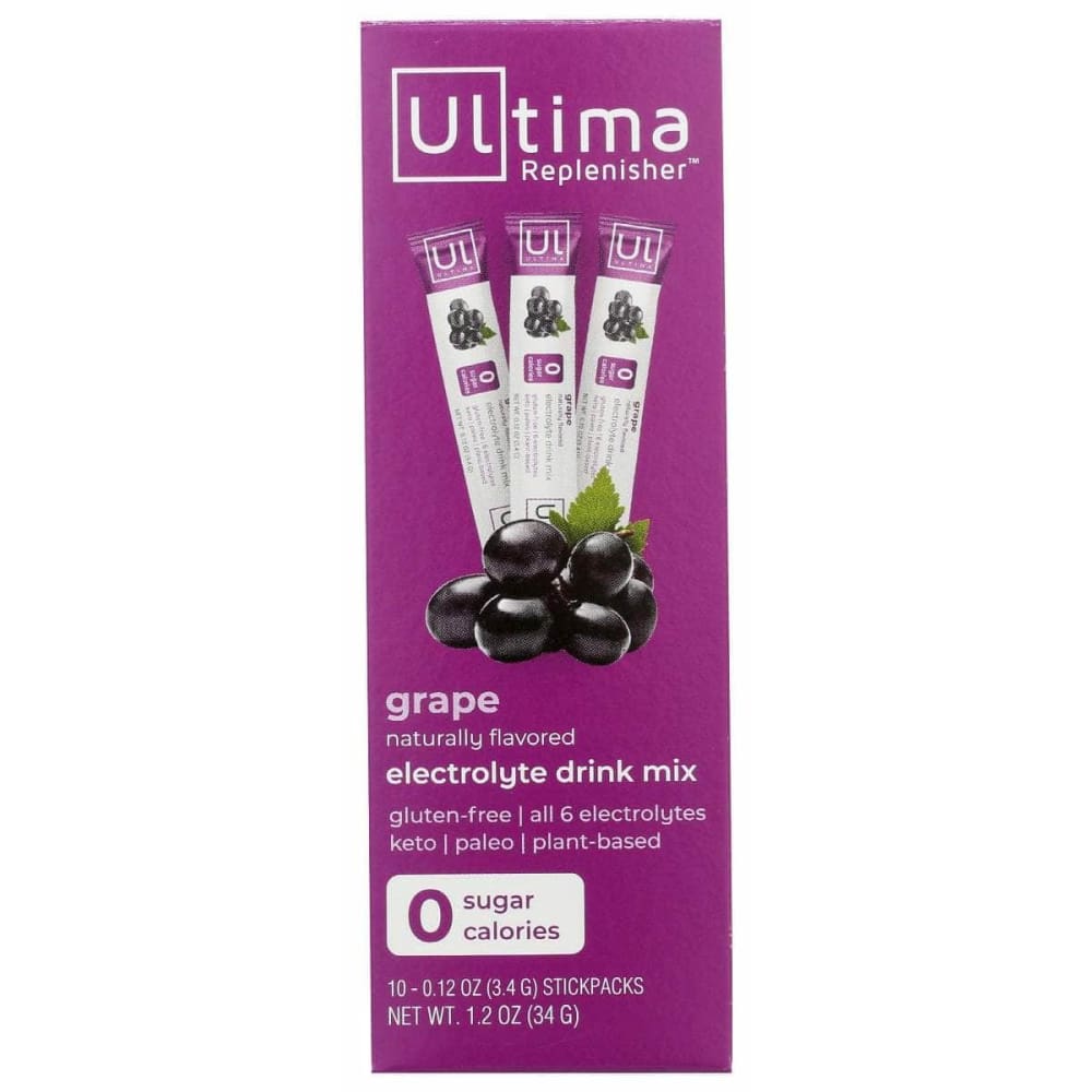 ULTIMA REPLENISHER Vitamins & Supplements > Vitamins & Minerals ULTIMA REPLENISHER Grape Electrolyte Hydration Mix 10 Packets, 1.2 oz