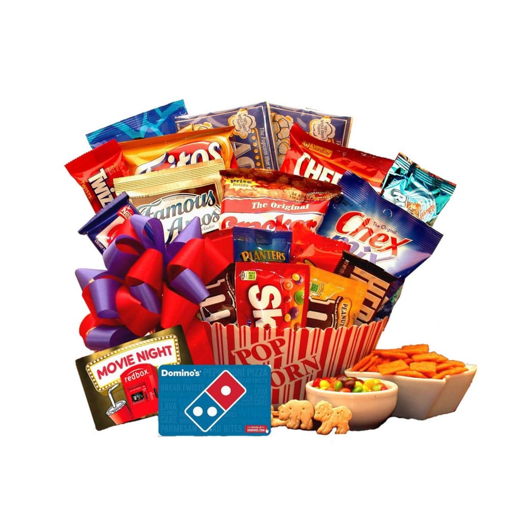 Ultimate Movie Lovers Movie Night Gift Basket with Redbox and Dominos Gift Cards - Shop by Occasions - Ultimate