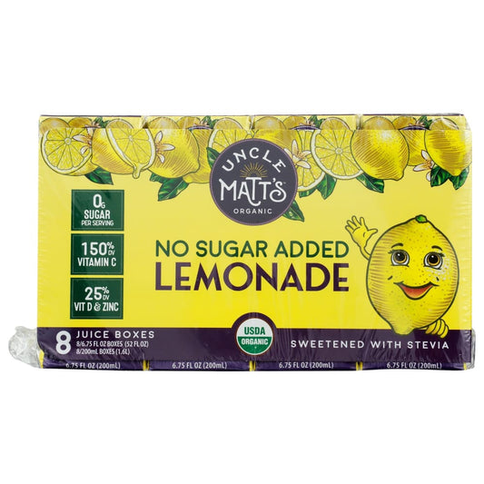 UNCLE MATTS ORGANIC: Juice Box Lemonade 8Pk 54 FO (Pack of 5) - Beverages > Juices - UNCLE MATTS ORGANIC